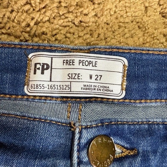 Free People Distressed Ankle Jeans in Blue - Picture 2 of 8